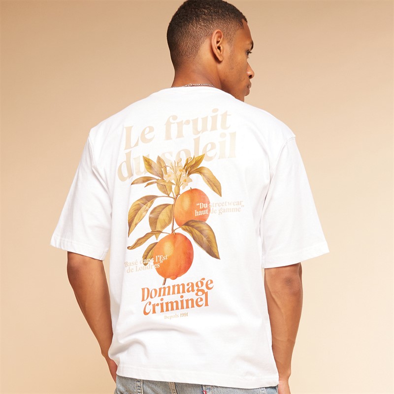 Criminal Damage Mens Oranges T-Shirt White