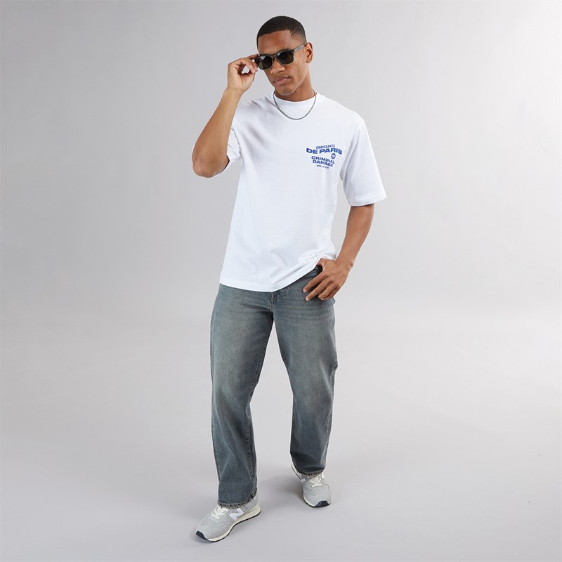 Criminal Damage Mens Croissant T-Shirt Off White