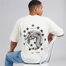 Criminal Damage Mens Dragon Star T-Shirt Off White