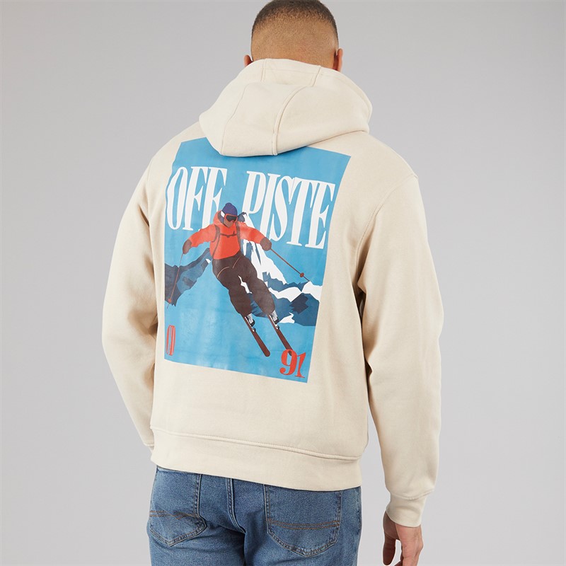 Criminal Damage Mens Off Piste Hoodie Grey Stone