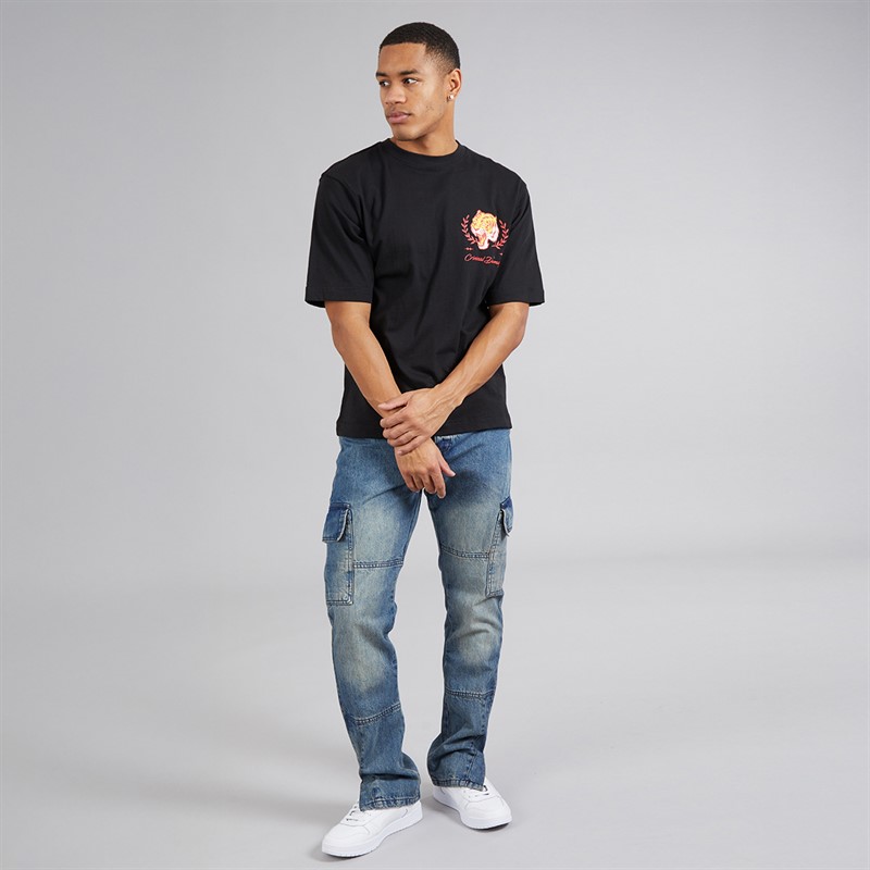 Criminal Damage Mens Tiger Certi T-Shirt Black Wash