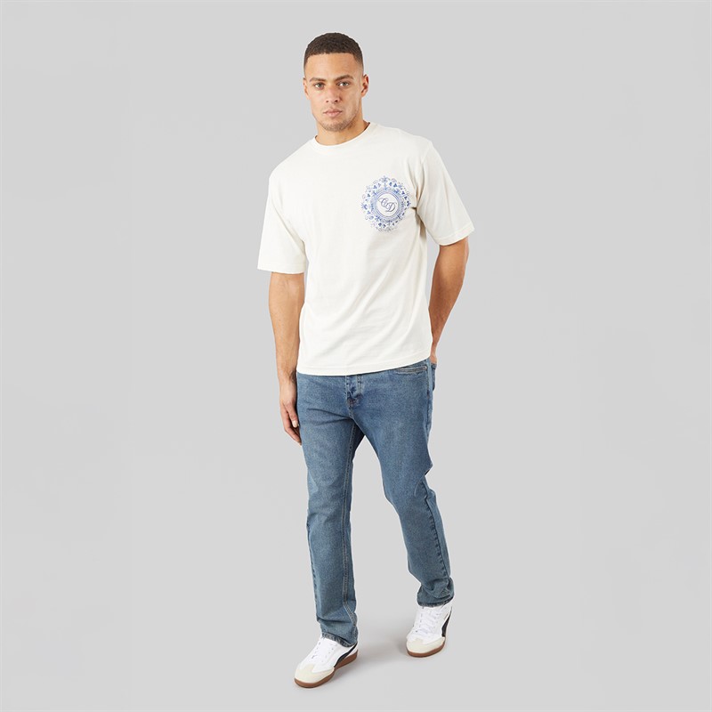 Criminal Damage Mens Mosaic T-Shirt Off White