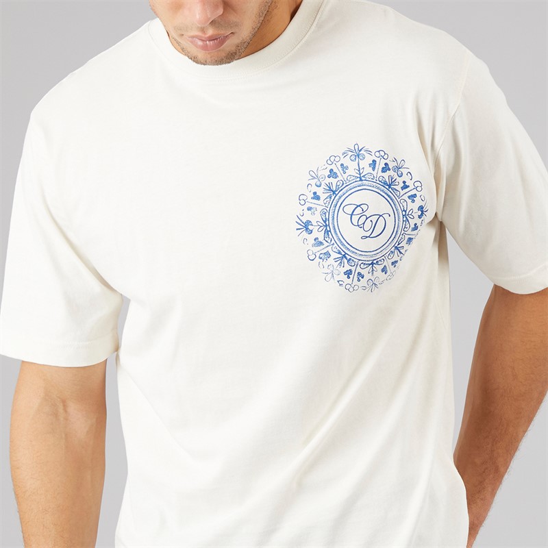 Criminal Damage Mens Mosaic T-Shirt Off White