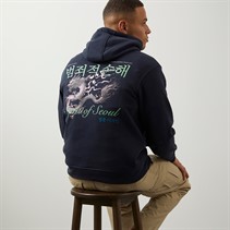 Criminal Damage Mens Dragon Seoul Hoodie Navy
