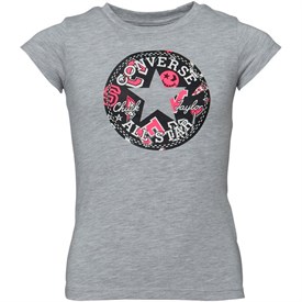 Converse Meisjes Print Fill Ctp T Shirt Grijs Heather converse kopen in de aanbieding