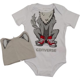 Converse Baby Jongens Creature Creeper Romper Set Wit converse kopen in de aanbieding