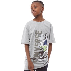 Converse Jongens Pile Em Up Sneaker T Shirt Gemeleerd Lichtgrijs converse kopen in de aanbieding