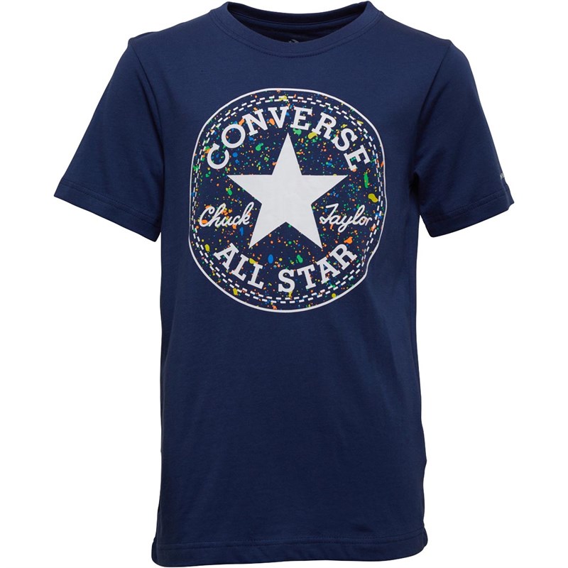 Buy Converse Junior Boys CTP Splatter Print Fill TShirt Navy