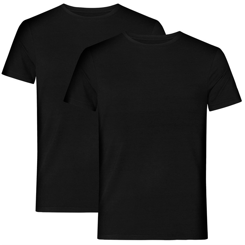 Resteröds Herren T-Shirts aus Bio-Baumwolle Schwarz 2er-Pack