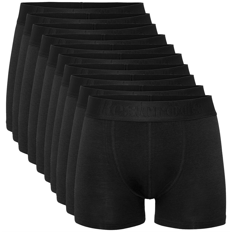 Resteröds Herre Ti Pak Boksershorts Sort