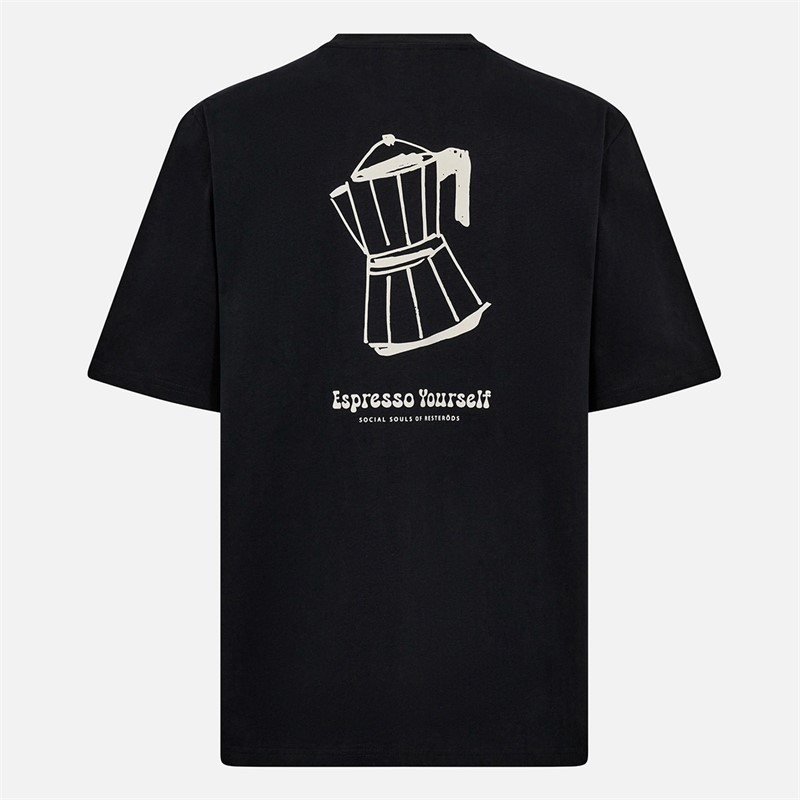 Resteröds Herren Tas Print T Shirt Schwarz