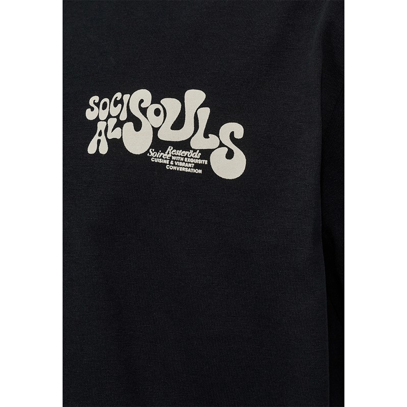 Resteröds Herre Tas Brystprint T Shirt Sort