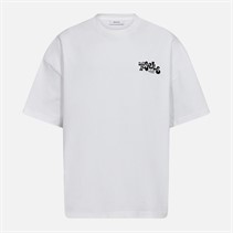 Resteröds Herre Tas Brystprint T Shirt Hvid