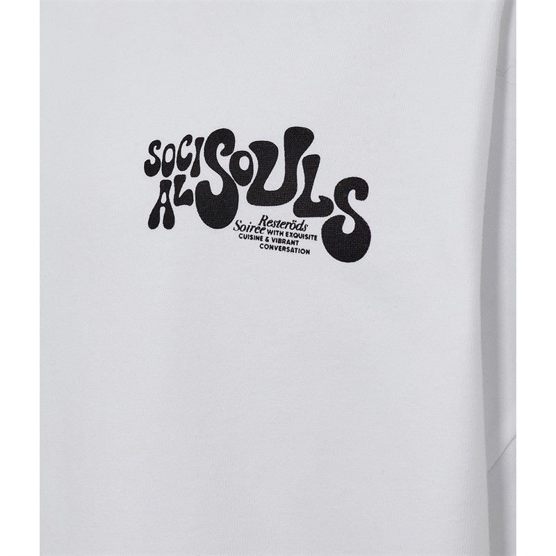 Resteröds Herre Tas Brystprint T Shirt Hvid