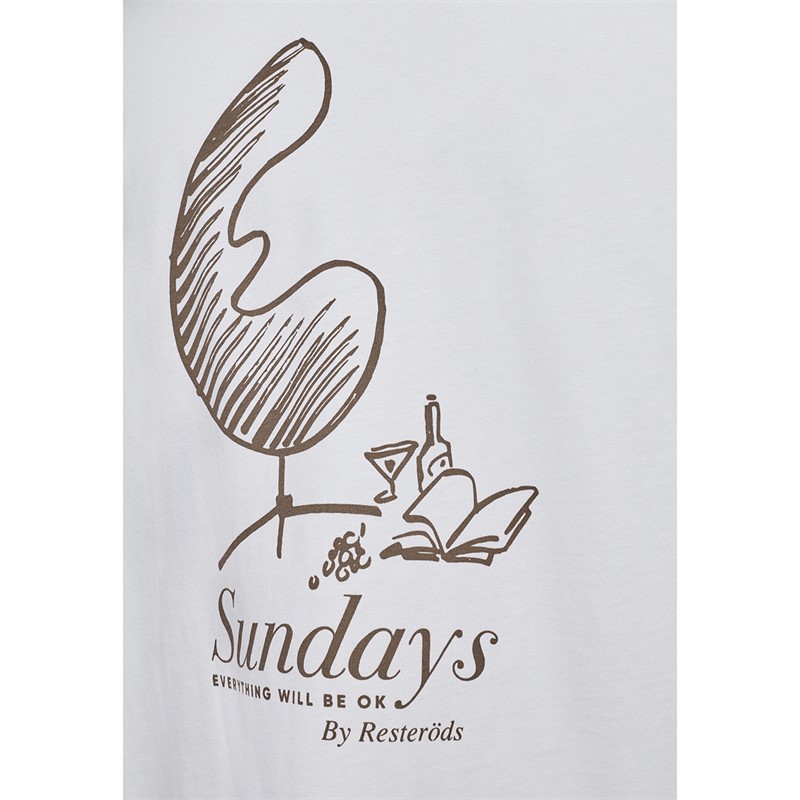 Resteröds Herre Tas Print T-shirt Hvid