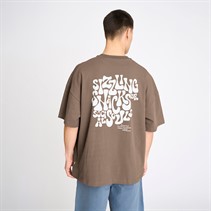 Resteröds Herre Tas Print T-shirt Brun