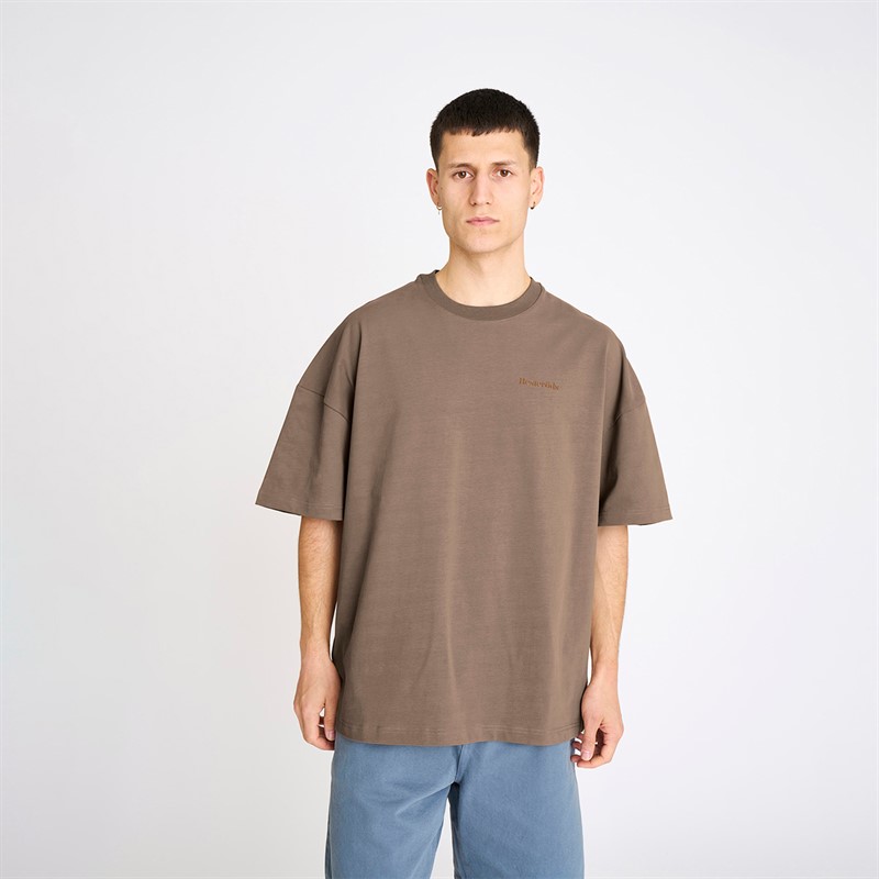 Resteröds Herre Tas Print T-shirt Brun