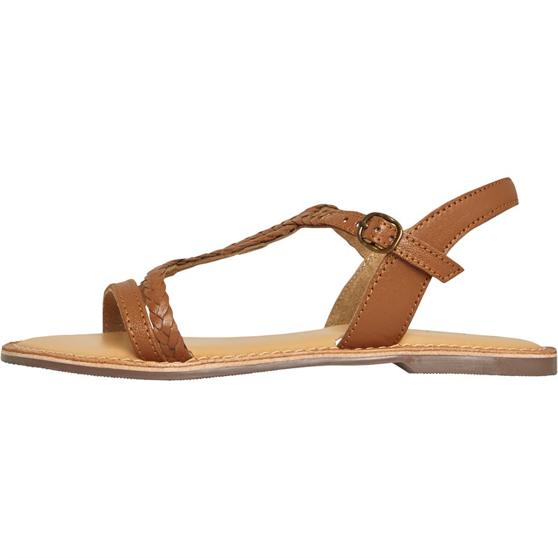 Ravel Womens Woven Detail Ankle Strap Sandals Tan