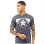 Marvel Tee-Shirt Logo Homme Bleu Marine Chiné