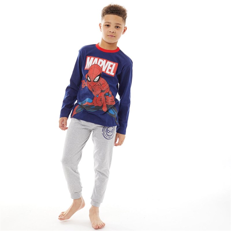 Pyjama Spiderman Marvel Garçon - Ensemble Manches Longues 100% Coton, Taille 2 à 10 Ans, Cadeau Officiel