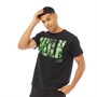 Marvel Męskie Hulk Text T-Shirt Czarny