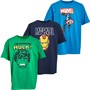 Marvel Boys Ironman, Hulk And Captain America Three Pack T-shirt Navy/Colbalt/Green