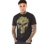 Marvel Mens Punisher Skull Camo T-Shirt Black