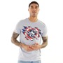 Marvel Mens Captain America Torn T-Shirt Grey Heather