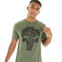 Marvel Mens Punisher Shatter T-shirt Military Green