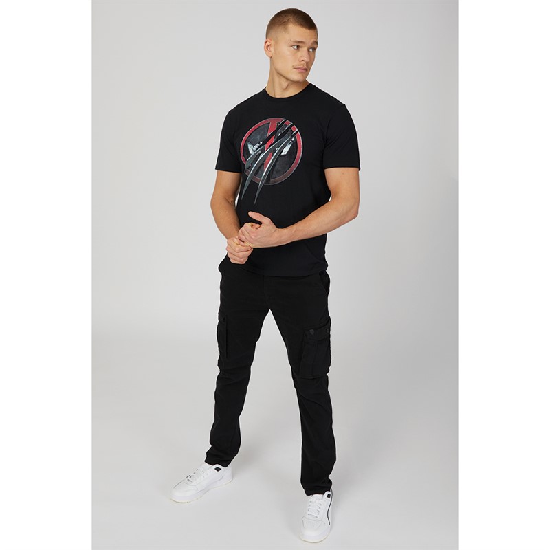 Marvel Mens Deadpool Wolverine T-Shirt Black