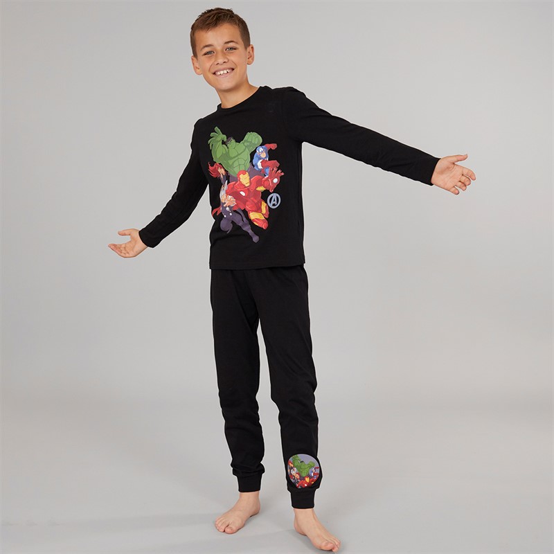Marvel Boys Pyjama Set Black