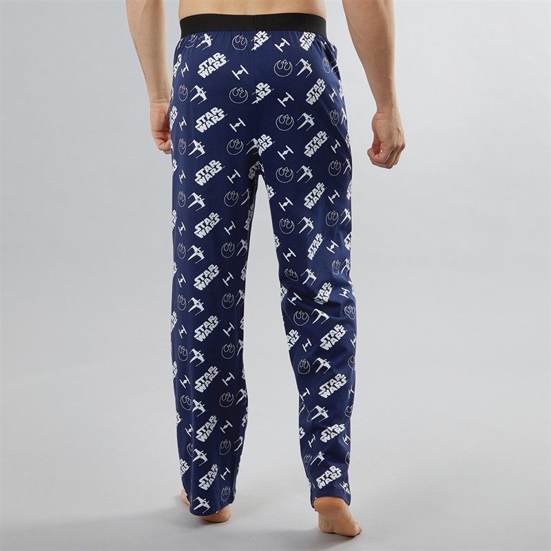 Marvel Mens Star Wars Ships Logo Lounge Pants Navy