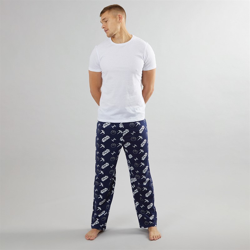 Marvel Mens Star Wars Ships Logo Lounge Pants Navy