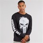 Marvel Mens The Punisher Skull Long Sleeve T-Shirt Black