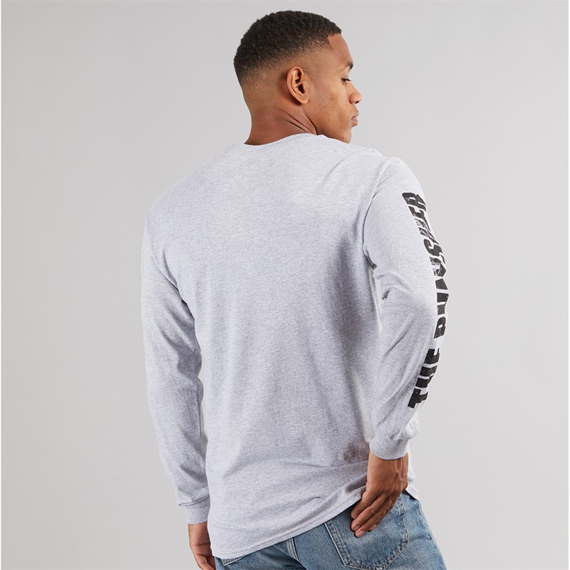 Marvel Mens The Punisher Skull Long Sleeve T-Shirt Grey Heather