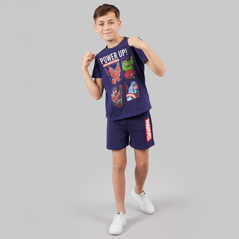 Marvel Boys T-Shirt And Shorts Co-Ord Set Navy