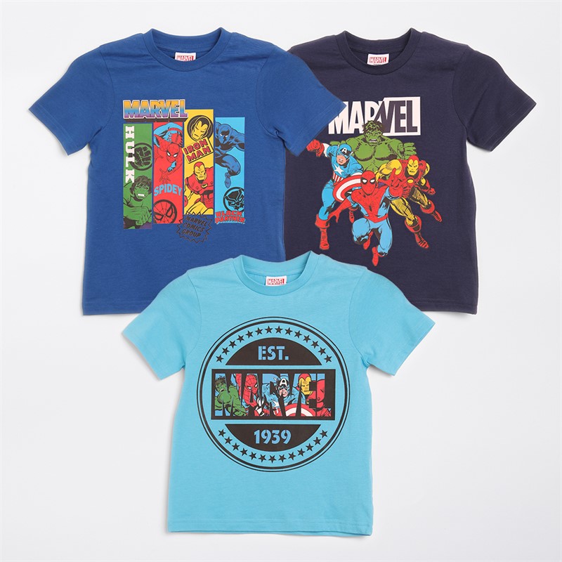 Marvel Boys Five Pack T-Shirts Multi