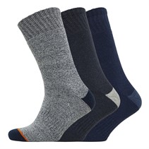 WEATHERPROOF Mens Three Pack Thermal Crew Socks Navy/Blue/Grey Navy