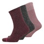 WEATHERPROOF Damessokker 3-pak Termisk Crew Rapture Rose/Mellemgrå/Sort Lys Pink
