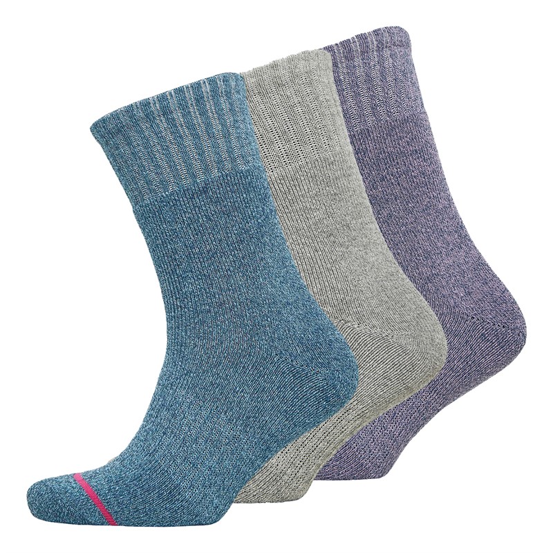 WEATHERPROOF Damen Thermo Socken 3er Pack Hell Lila/Mittelgrau/Blau/Mittellila