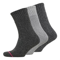 WEATHERPROOF Chaussettes Thermiques en Crew Femme, lot de 3, Gris Chiné pourpre/Gris moyen/Noir Pastel pourpre Clair