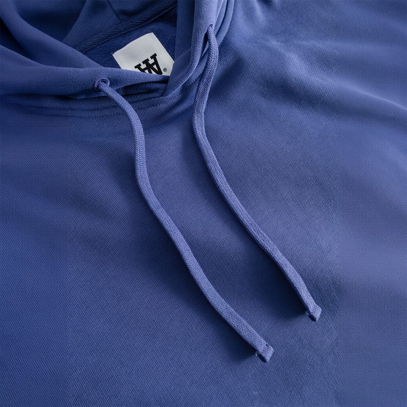 Wood Wood Herre Cass Brystprint Hættetrøje Skipper Blue