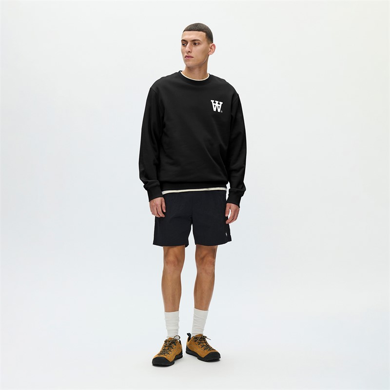 Wood Wood Herre Noel Bryst Print Sweatshirt Sort