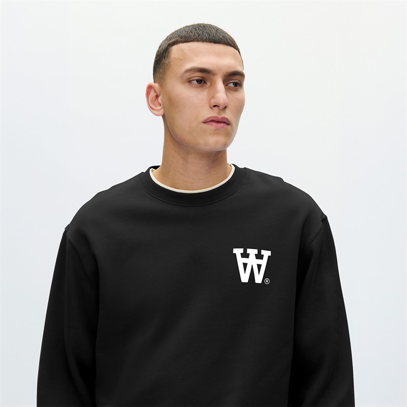 Wood Wood Herre Noel Bryst Print Sweatshirt Sort