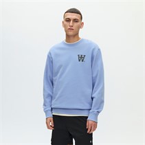 Wood Wood Herre Noel Bryst Print Sweatshirt Azurine