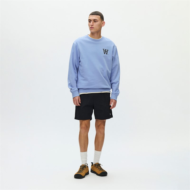 Wood Wood Herre Noel Bryst Print Sweatshirt Azurine