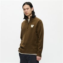 Wood Wood Herren Tay Halb Reißverschluss Pullover Desert Palm