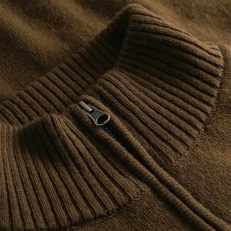 Wood Wood Herren Tay Halb Reißverschluss Pullover Desert Palm