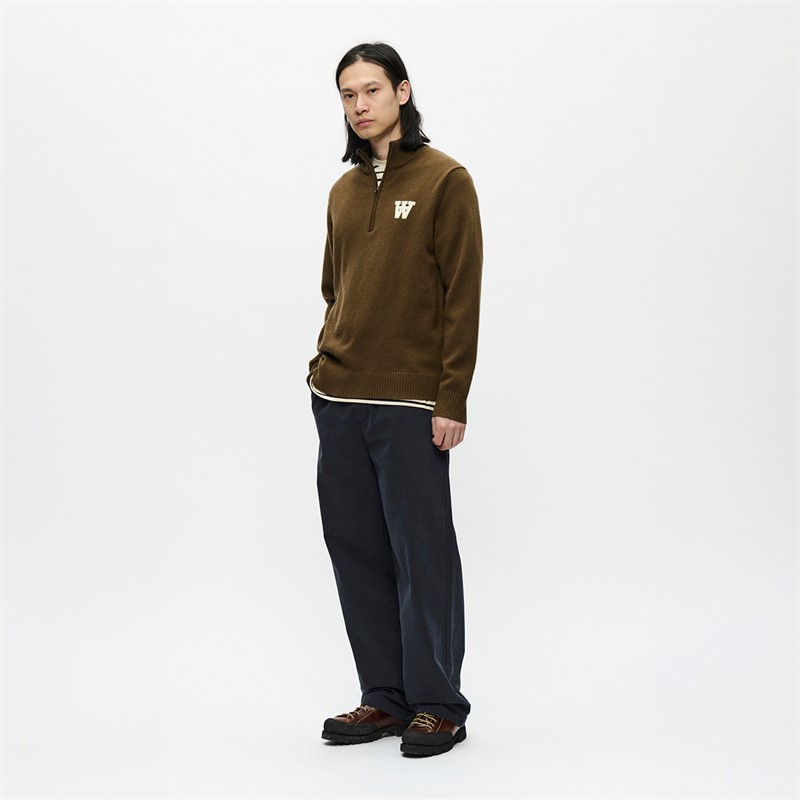 Wood Wood Herren Tay Halb Reißverschluss Pullover Desert Palm