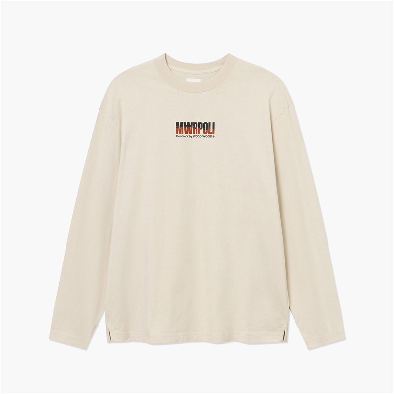 Wood Wood Herren Liam Langarm T Shirt Silver Birch